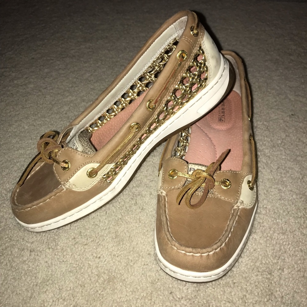 Gold Sperry TopSider Shoes